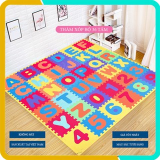 Thảm xốp cho bé 36 tấm (26 chữ cái + 10 chữ số)- Kích thước mỗi tấm 30x30x1cm-Nhiều màu lựa chọn