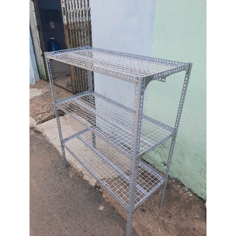 Kệ sắt v lỗ 3 Tầng kệ Rộng 40cm x Dài 150cm x Cao 150cm .Kệ sắt v lỗ đa năng