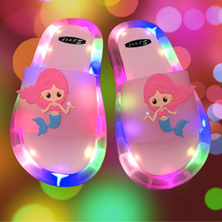 SUGE sandal cho bé gái led phát sáng thời trang hè cho bé dép lê bé trai có đènled hình Nàng Tiên Cá