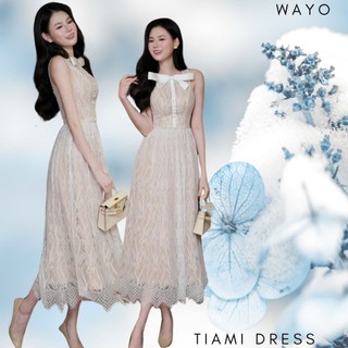 [Tiami Dress] Đầm WAYO thiết kế ren phối nơ cao cấp dáng dài dự tiệc sang trọng xinh đẹp
