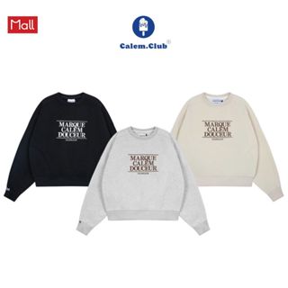 Áo nỉ bông Sweater chữ Thêu MARQUE CALEM DOUCEUR Calem.Club form boxy unisex nam nữ áo thu đông dài tay