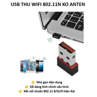 USB Thu Wifi 802.11N 150Mbps (Không Anten)