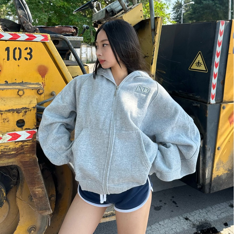 Áo Khoác Hoodie Zip Nỉ Cotton Cổ Cao NQ30 DINO Form Boxy Nam Nữ Unisex | BigBuy360 - bigbuy360.vn