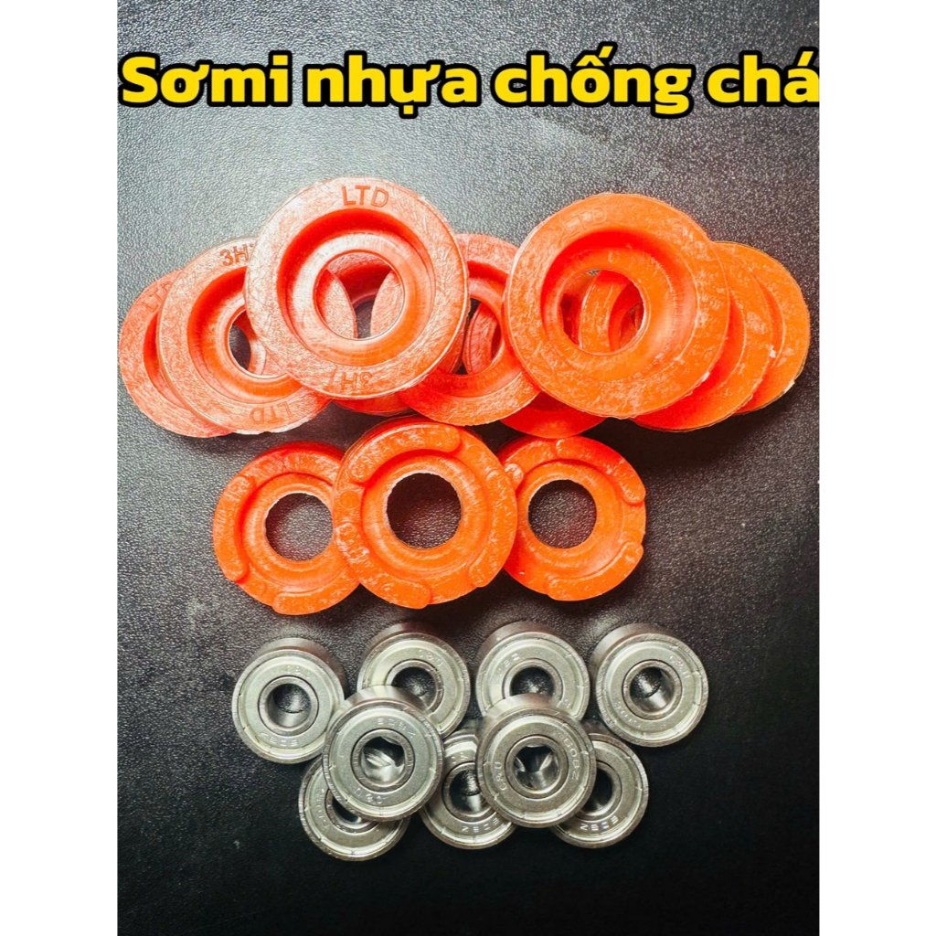 SƠ MI nhựa CHỐNG CHÁY - VÒNG BI 608 Nhật Bãi -CHẾ QUẠT- Phụ Kiện chuyển đổi bạc thau sang bạc đạn.