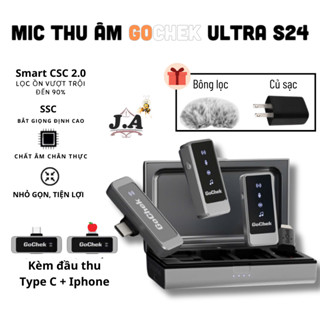  Micro thu âm không dây GoChek Ultra S24 Chính Hãng,Tích hợp 2 chân cắm Lọc Tạp Âm Giảm Ồn Chuyên Nghiệp  J.A SHOP  