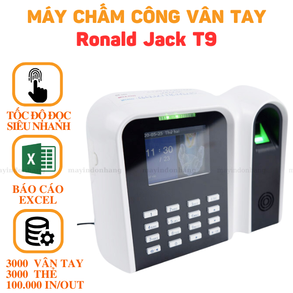 Máy chấm công vân tay ronald Jack T9