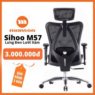 [Hoả Tốc 30 Phút] Ghế SIHOO M57, M57B, MANSON VERA Gác Chân Màu Đen, Trắng Xám - Ghế Công Thái Họ
