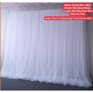 Rèm Vải Voan Lưới Đã May Sẵn Làm Phông Nền Background Sinh Nhật, Tiệc Cưới, Lễ Hội,..