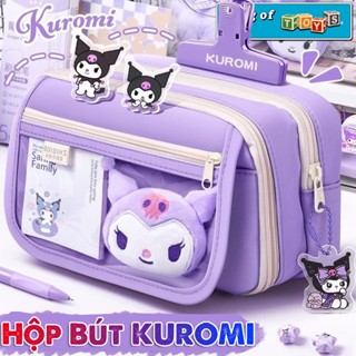 Hộp Bút Đựng Dụng Cụ Học Tập Kuromi Melody 3 Lớp Ngăn Chứa Rộng Rãi - Túi Đựng Bút Thước Kẻ Dành Cho Học Sinh Sinh Viên