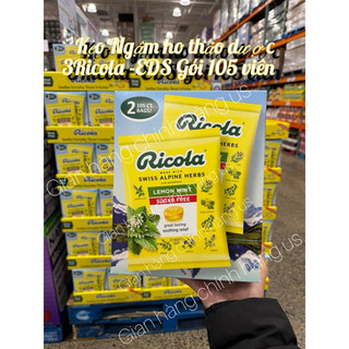   date-2027  Kẹo Ngậm ho thảo dược 3Ricola -EDS Gói 105 viên 
