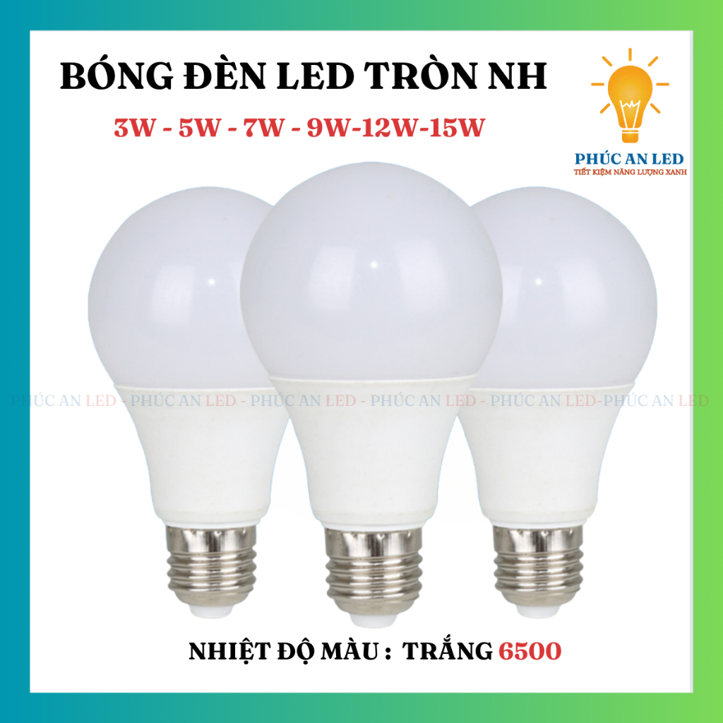 Bóng Đèn Led Tròn 3w 5w 7w 9w 12w 15w Chống Nước Mưa Trang Trí Sáng Trắng Tiết Kiệm Điện