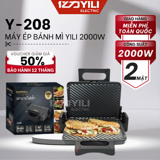 Máy Ép Bánh Mì YiLi Y-208 2000W, Máy Kẹp Nướng Bánh Mì 2 Mặt, Máy Nướng Bánh Mì Sandwich Bảo Hành 12 Tháng
