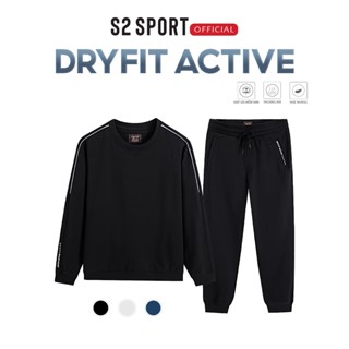 Bộ quần áo nỉ nam thể thao S2 SPORT vải cotton USA phối màu kiểu dáng thể thao, khỏe khoắn - BNF.02