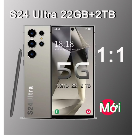 S24 Ultra Điện thoại thông minh Màn hình lớn 7,3 inch Pin lớn 8000mAh Lưu trữ mạnh mẽ 22GB+2TB Viết tay thông minh