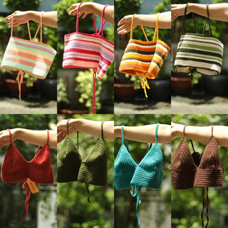  Áo Bralette Top Crochet Đan Móc Thủ Công Đi Biển Nhiều Màu Sắc 