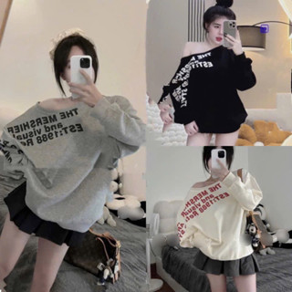 Áo nỉ LỆCH VAI CHỮ nỉ lót bông ấm siêu hot