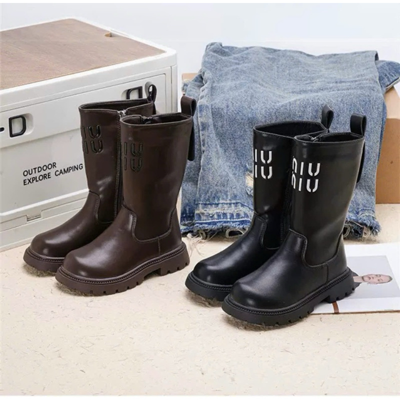 Giày bốt gối Miu Miu chất xịn hàng cao cấp phong cách thời trang cho bé gái từ 3 đến 10 tuổi