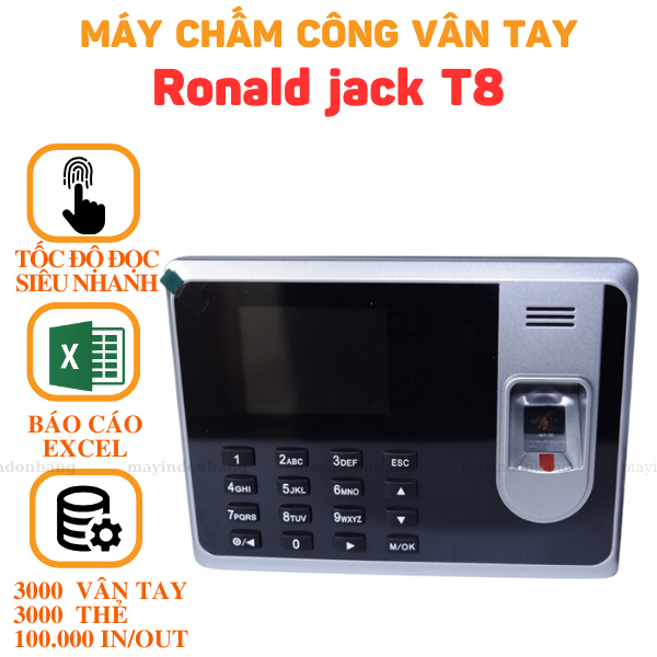 Máy chấm công vân tay Ronald Jack T8