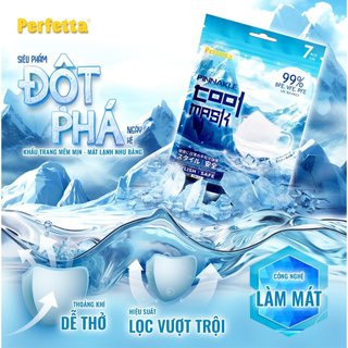  Thùng 70 Cái Khẩu Trang Perfetta Pinnakle Cool Mask Lớp Trong Siêu Mát Lạnh  7 cái gói  