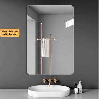 Gương Dán Tường Nhà Tắm Soi Toàn Thân Hình Chữ Nhật [ Gương Kính Thật ] Siêu Rõ Nét Kích Thước 30x45cm