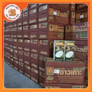  1 thùng 12 hộp nước cốt dừa Thái Lan CHAOKOH Hộp Giấy 1000ml - Chuyên Dùng nấu chè Pha Chế Trà sữa 