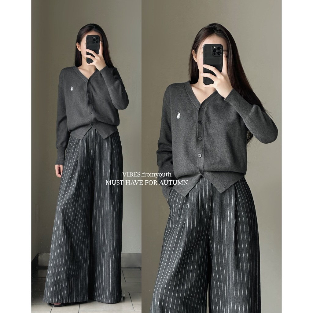 Áo cardigan len cổ V thêu AK630