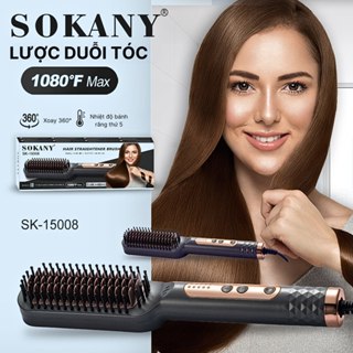 Lược điện chải duỗi tóc SOKANY duỗi tóc siêu thẳng, làm tóc tại nhà vô cùng tiện lợi - SK15008