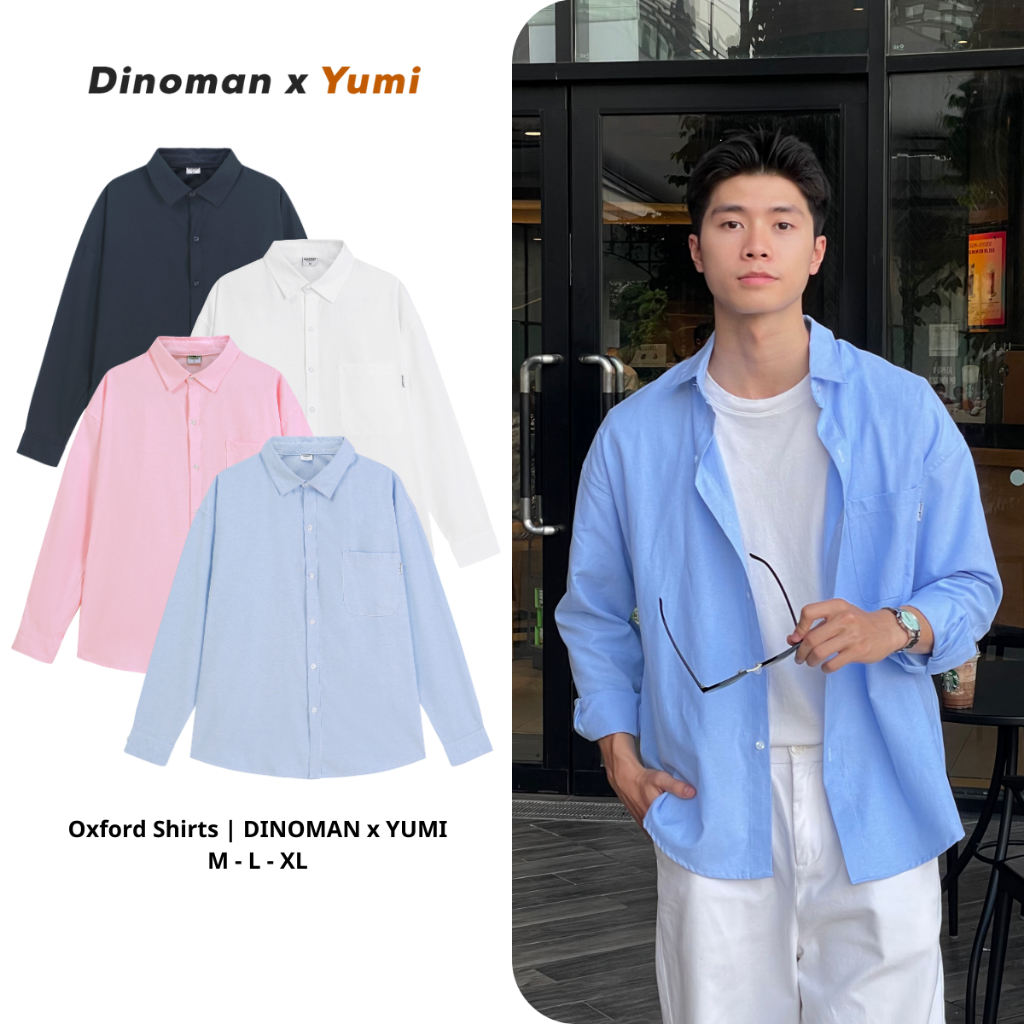 Áo Sơ Mi Dài Tay Trơn Nam Nữ DINOMAN Vải Oxford Dày Dặn Thấm Hút Tốt Form Oversize - SM03