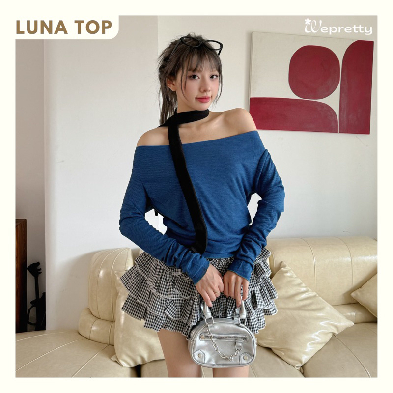 Áo Tay Dài LUNA TOP Wepretty Clothes Vải Thun Tơ Vềm Mại Trễ Vai Dáng Rũ - AH07