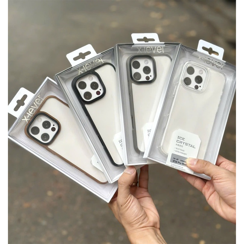 Ốp X-Level lưng trong viền màu ip16/ ip16 pro/ ip16 plus/ ip16 pro max