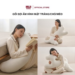  Gối Sợi Ấm Hình Mặt Trăng Chó Mèo MUJI 