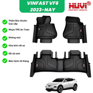 Thảm lót sàn xe Vinfast VF6 2023-Nay 3D tràn viền bậc cửa nhựa TPE nguyên sinh Thảm đúc khuôn chính hãng HUVI Việt Nam