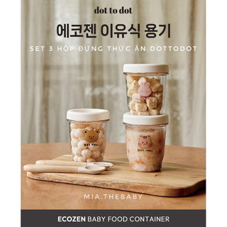 Set 3 hũ trữ thực phẩm DOTTODOT x TGM Hàn quốc cho bé - Made in Korea