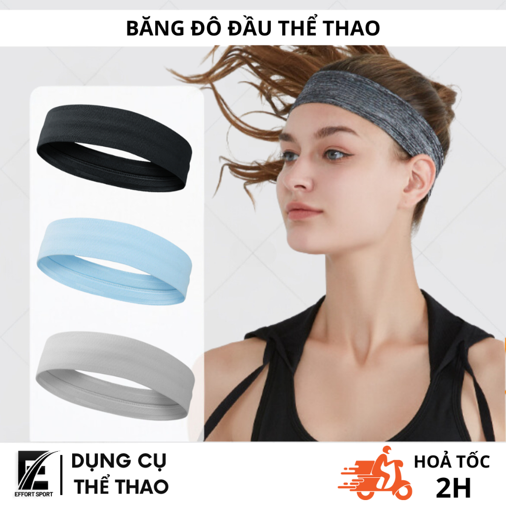 Băng đô đầu thể thao cao cấp Effort Sport băng đô thấm hút mồ hôi tiện lợi khi chơi thể thao