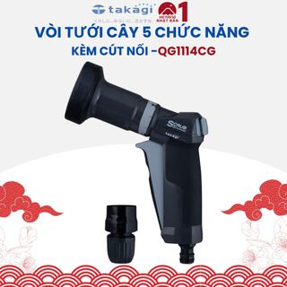 [HỎA TỐC HCM] Vòi Tưới Cây 5 Chức Năng Takagi Nhật Bản - QG1114CG ( Tặng kèm khớp nối nhanh 12mm-15mm)