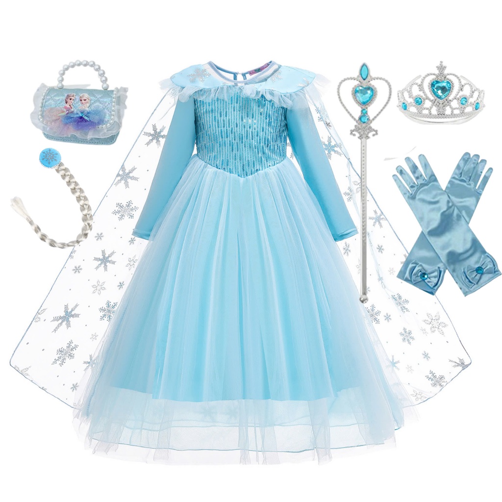 Váy elsa, đầm elsa thu đông cho bé gái