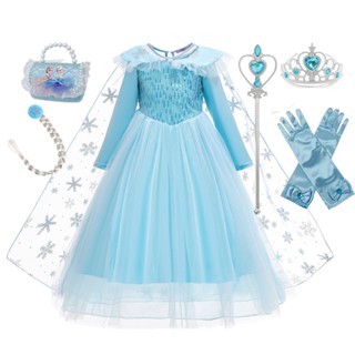 Váy elsa, đầm elsa thu đông cho bé gái. Đầm elsa cho trẻ em ( tà tháo rời được)