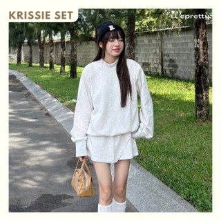 Set Áo Sweater Kèm Chân Váy  KRISSIE SET Wepretty Clothes Chất Liệu Nỉ Ép Dành Cho Nữ