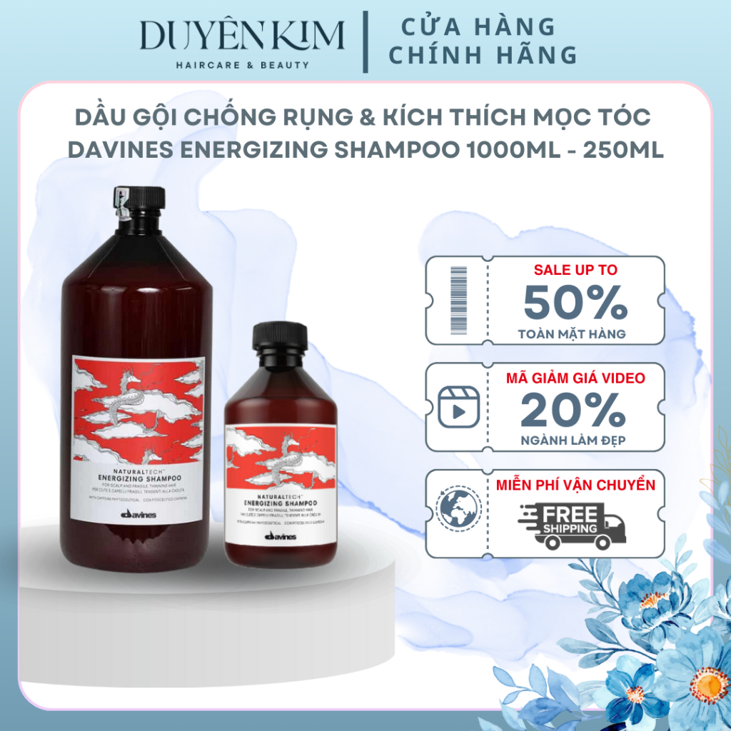 Dầu Gội Chống Rụng & Kích Thích Mọc Tóc Davines Energizing Shampoo 1000ml - 250ml