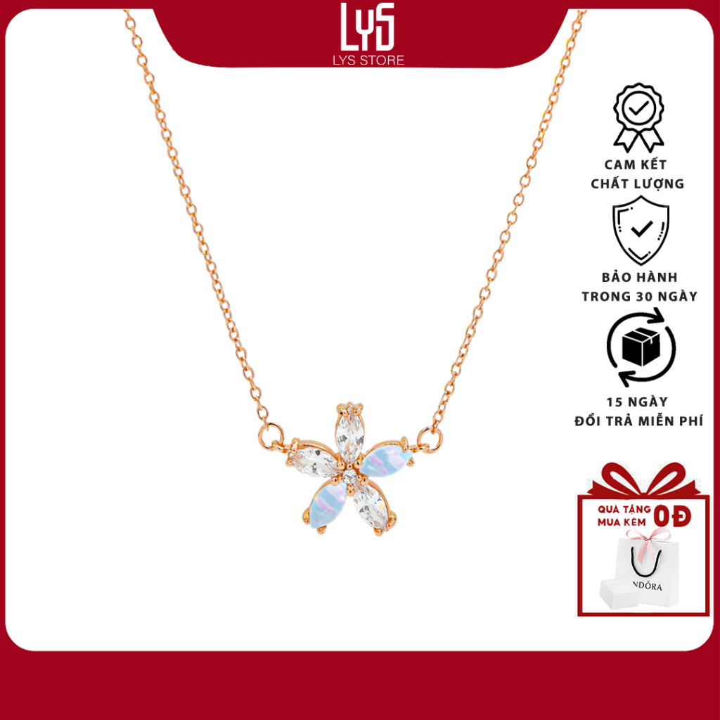 Dây chuyền bạc Lys Hoa Daisy 6419RG - Dây chuyền chuẩn Bạc S925 Fullbox hộp PAN đầy đủ phụ kiện PAN