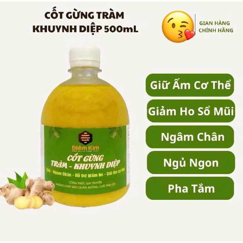 COMBO 4 CHAI CỐT GỪNG TRÀM  KHUYNH DIỆP  (chai  500ml) pha nước tắm ngâm chân giữ ấm