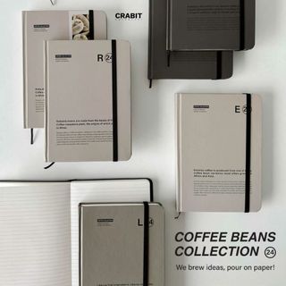  Sổ Tay A5 CRABIT Coffee Beans ruột dot grid kẻ ngang 130gsm phong cách tối giản cho tín đồ cà phê 