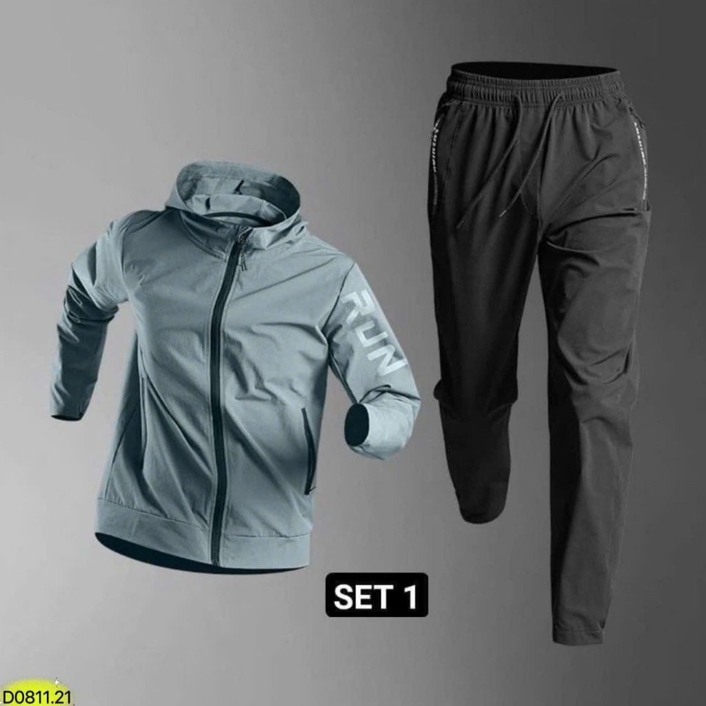 Bộ gió nam dáng thể thao nam tính khỏe khoắn, bộ thu đông nam chất thun gió hàng QC đẹp