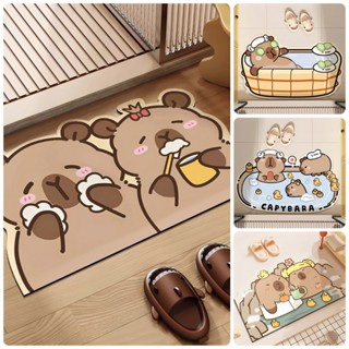 Thảm lau chân chùi chân Labubu, Capybara trải sàn phòng khách nhà bếp phòng tắm chống trượt siêu thấm hút nước 88371