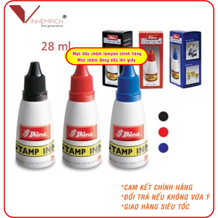 Mực dấu shiny xanh/ đỏ/đen