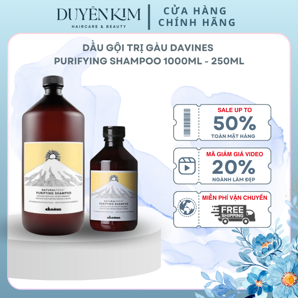 Dầu Gội Chống Gàu Davines Purifying Shampoo 1000ml - 250ml