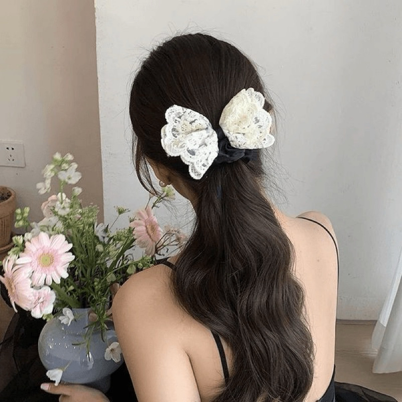 Nơ ren buộc tóc-Dây buộc tóc phong cách Hàn quốc cho nữ