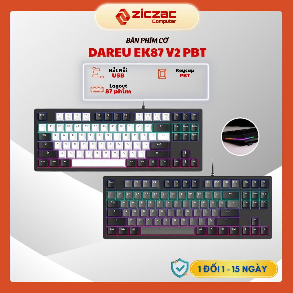 Bàn phím cơ DareU EK87 V2 PBT Dream Switch LED rainbow giá rẻ - Hàng chính hãng bảo hành 24 tháng