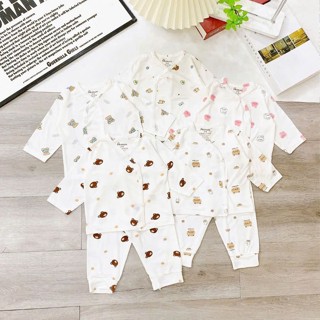 Quần áo sơ sinh bộ dài tay cho bé chất peptit thun lạnh, bộ đồ bé trai, bé gái sơ sinh 0-9 tháng