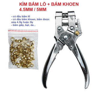 【Free ship Kìm bấm khoen + 100 khoen - Kềm bấm khuy ore, Kìm bấm lỗ dây da, thắt lưng
